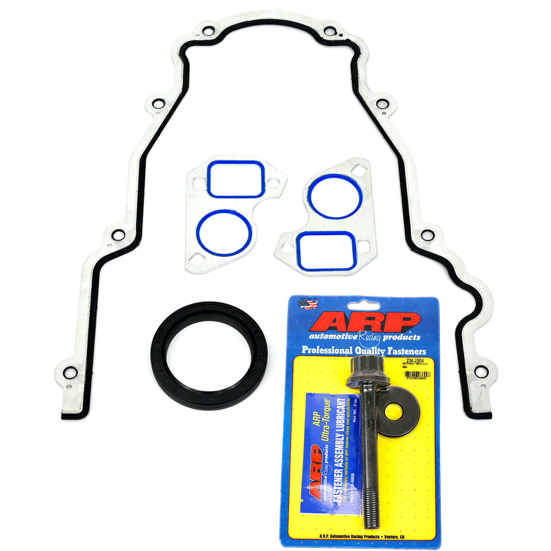 LS7 LS3 Dry Sump Cam Gasket Kit ARP Damper Bolt, Timing Cover, Water