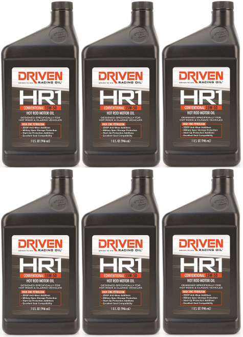 Driven HR1 15W-50 High Zinc Conventional Hot Rod Motor Oil