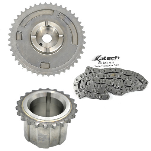 C5-R Katech Timing Chain Set with 1-bolt 58x Cam Sprocket, Crank Gear, C5R Timing Chain Fits 5.3 6.0 6.2 LS3 L99 LSA LQ4 LS