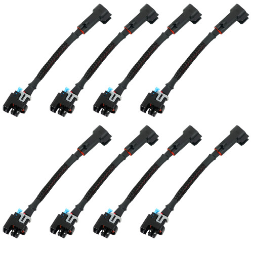 6x EV6 USCAR Female To Denso Male Fuel Injector Connector Adapters