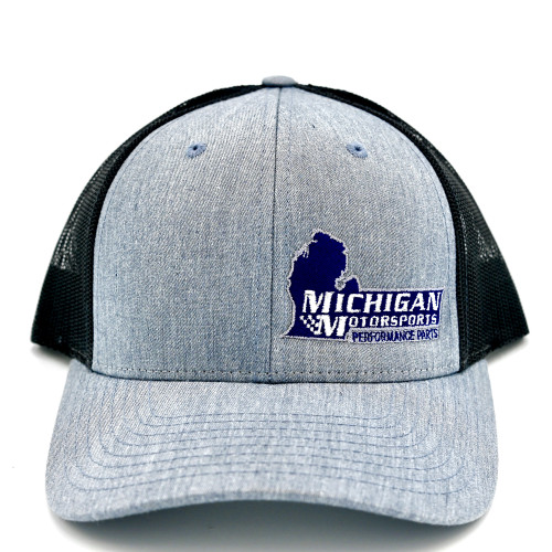 Michigan Motorsports Heather Grey Adjustable Trucker Hat Richardson 112