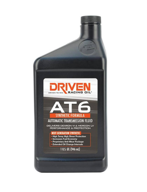 Driven Racing AT6 Dexron VI Transmission Fluid - 1 Quart Synthetic Dexron 6 / Mercon LV Trans Oil