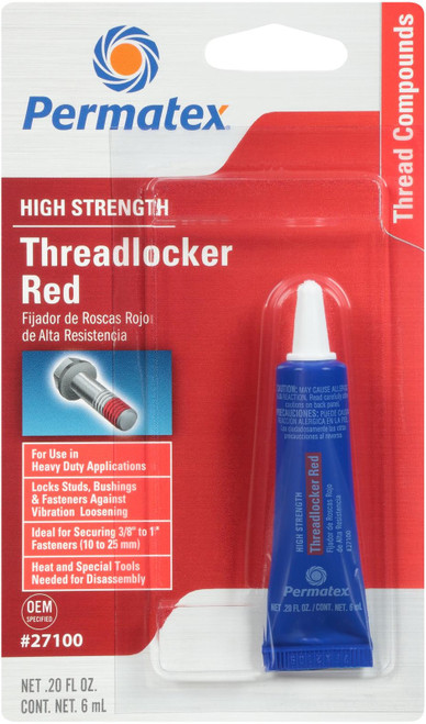 Permatex 27100 Red High Strength Threadlocker 6ml