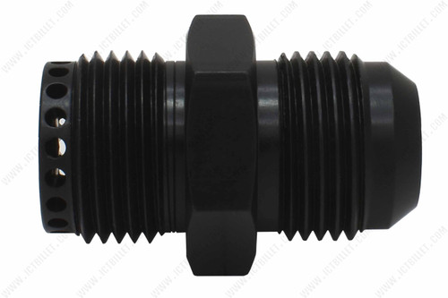 Baffled -12an ORB Valve Cover Fitting Black Anodized Aluminum