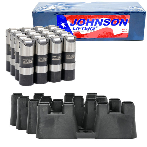 Johnson 2110R Lifter Set with GM Guide Trays - for LS/LT Engines 4.8 5.3 5.7 6.0 6.2 LS1 LS2 LS3