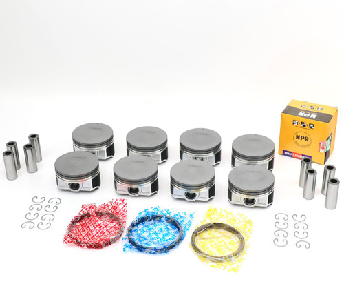 Stock Replacement 2005-2009 4.8L 5.3L Flat Top NPR Pistons with Rings for 05-09 L33 LR4 LMG LC9 LH6 LY2 LY5 LH8 LS4