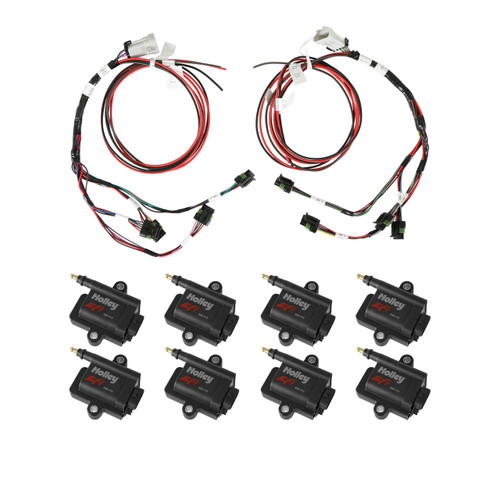Holley 556-128 Big Wire Smart Coil Kit - Coil Near Plug Black IGN1A Coils