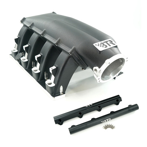 BTR Trinity Intake Manifold with Fuel Rails for Gen III HEMI 5.7L / 6.1L / 6.4L - Mid Runner - Black Finish - Single Injector