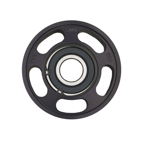 ICT Billet 8-Rib Billet Aluminum Smooth Idler Pulley | Black Anodized | PUL-SM8-291