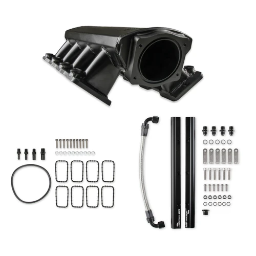 Holley Sniper EFI Low-Profile Fabricated Sheet Metal Intake Manifold Black 92mm Cathedral Port LS1 LS2 LS6 