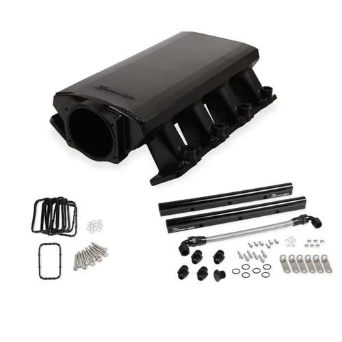 Holley Sniper EFI Low-Profile Fabricated Sheet Metal Intake Manifold Black 102mm Cathedral Port LS1 LS2 LS6 