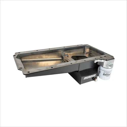 Moroso 20143 GM LS Swap Road Race Oil Pan Rear Sump 7 Quart with Spin-On Oil Filter Adapter