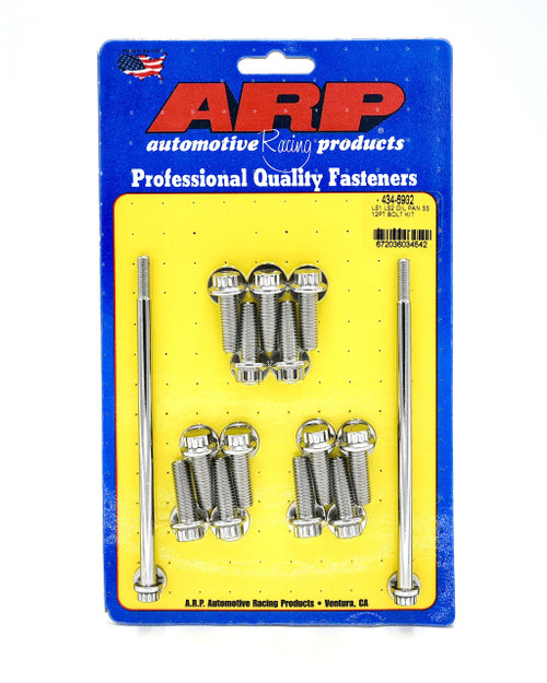 ARP 434-6902 Gen 3/4 LS Oil Pan Bolt Kit 12pt Polished Stainless LS1 4.8  5.3 5.7 6.0 6.2 Michigan Motorsports