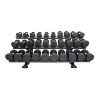 TKO 15 Pair Dumbbell Saddle Rack