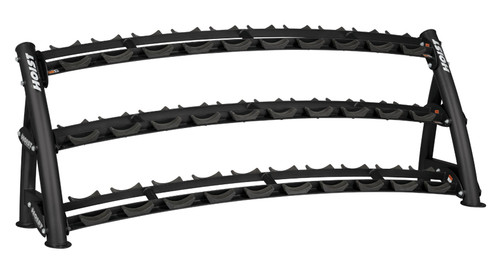 Hoist 3-Tier Horizontal Dumbbell Rack (15 Pairs) - Matte Black