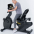 Commercial recumbent bike with step-through frame for senior fitness and rehab