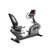 Commercial recumbent bike with step through frame and 24 resistance levels for cardio