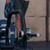 Eleiko Oppen Bar - Black with an athlete performing a loaded landmine press in the gym