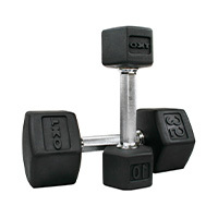 TKO Tri-Grip Rubber Hex Dumbbells