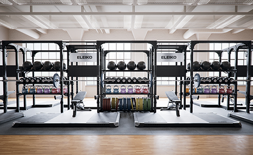 Eleiko plate and barbell storage racks