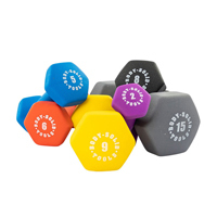 Body Solid Neoprene Dumbbell Set, 1–10lbs