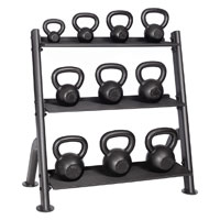 Hampton Fitness Urethane Coated Kettlebells + Rack