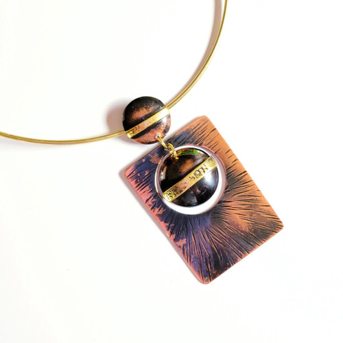 Fair trade copper and brass collar necklace from Chile