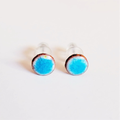 Fair trade wholesale enameled copper mini stud post earrings from Chile