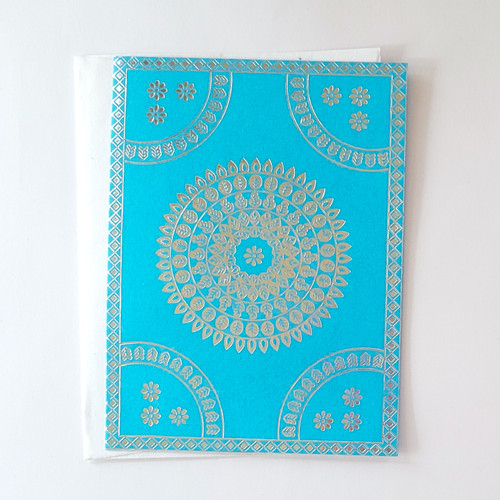 Fair trade wholesale foiled paper note card from India