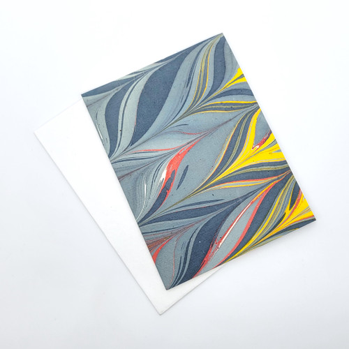 Fair trade marbled paper note card from India