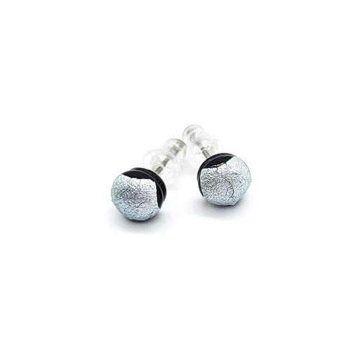 Fair trade dichroic recycled window pane glass stud post earrings from Chile