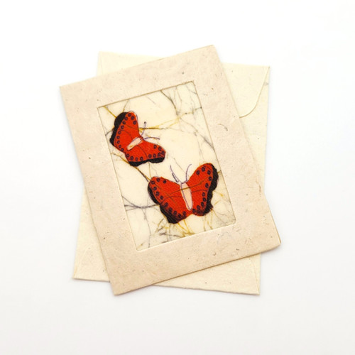 Fair trade batik art mini card from Nepal