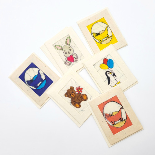 Fair trade child themed mini gift card set from Nepal