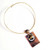 Fair trade copper and brass pendant collar necklace from Chile