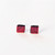Fair trade wholesale red dichroic glass square stud post earrings from Chile
