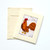 Fair trade rooster mini batik gift card from Nepal