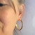 Fair trade lapis semiprecious stone hoop earrings from Turkey