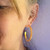 Fair trade rose quartz semiprecious stone hoop earrings from Turkey