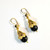 Fair trade onyx and freshwater pearl dangle earrings from Turkey