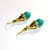 Fair trade turquoise and freshwater pearl dangle earrings from Turkey