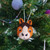 Fair trade felted wool fox holiday Christmas ornament from Kyrgyzstan