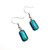 Fair trade dichroic glass dangle earring from Chile