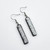 Silver Dichroic Glass Long Rectangle Dangle Earrings from Chile