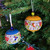 Fair trade relief style hand painted ceramic  Christmas holiday ornament from Turkey
