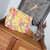 Fair trade hand marbled cotton canvas cosmetic pouch from Bangladesh