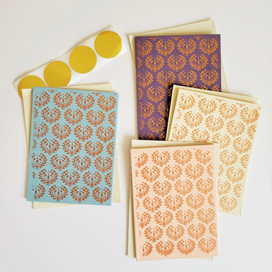 Fair Trade Copper Block Print Note Card from Bangladesh