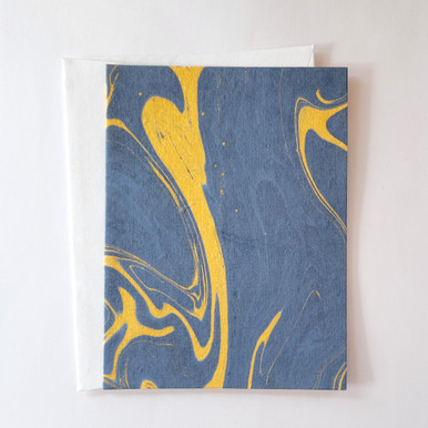 Fair trade marbled paper note card from India