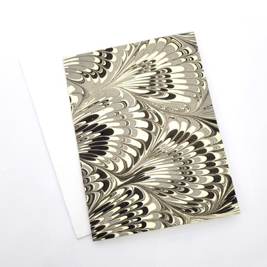 Fair trade marbled paper note card from India