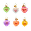 Old World Christmas Blown Glass Ornament for Christmas Tree, Conversation Hearts (Set of 6)