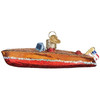 Old World Christmas Glass Blown Ornament for Christmas Tree, Classic Wooden Boat